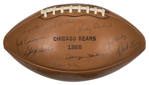 1968 Chicago Bears Team Signed Football With 34 Signatures Including Gale Sayers & George Halas (Beckett)